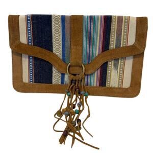 Shiraleah Chicago Southwestern Bohemian Clutch Handbag Beaded Tassels